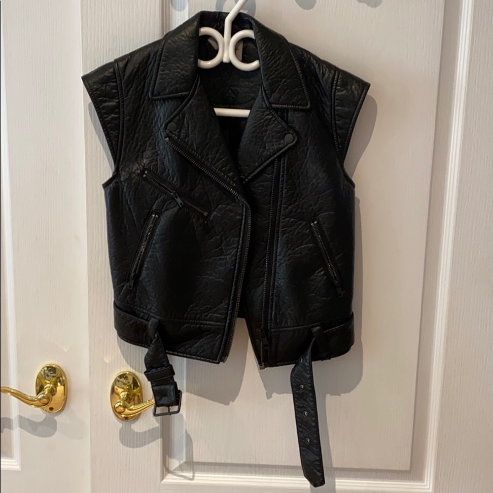 Faux Leather Sleeveless Vest